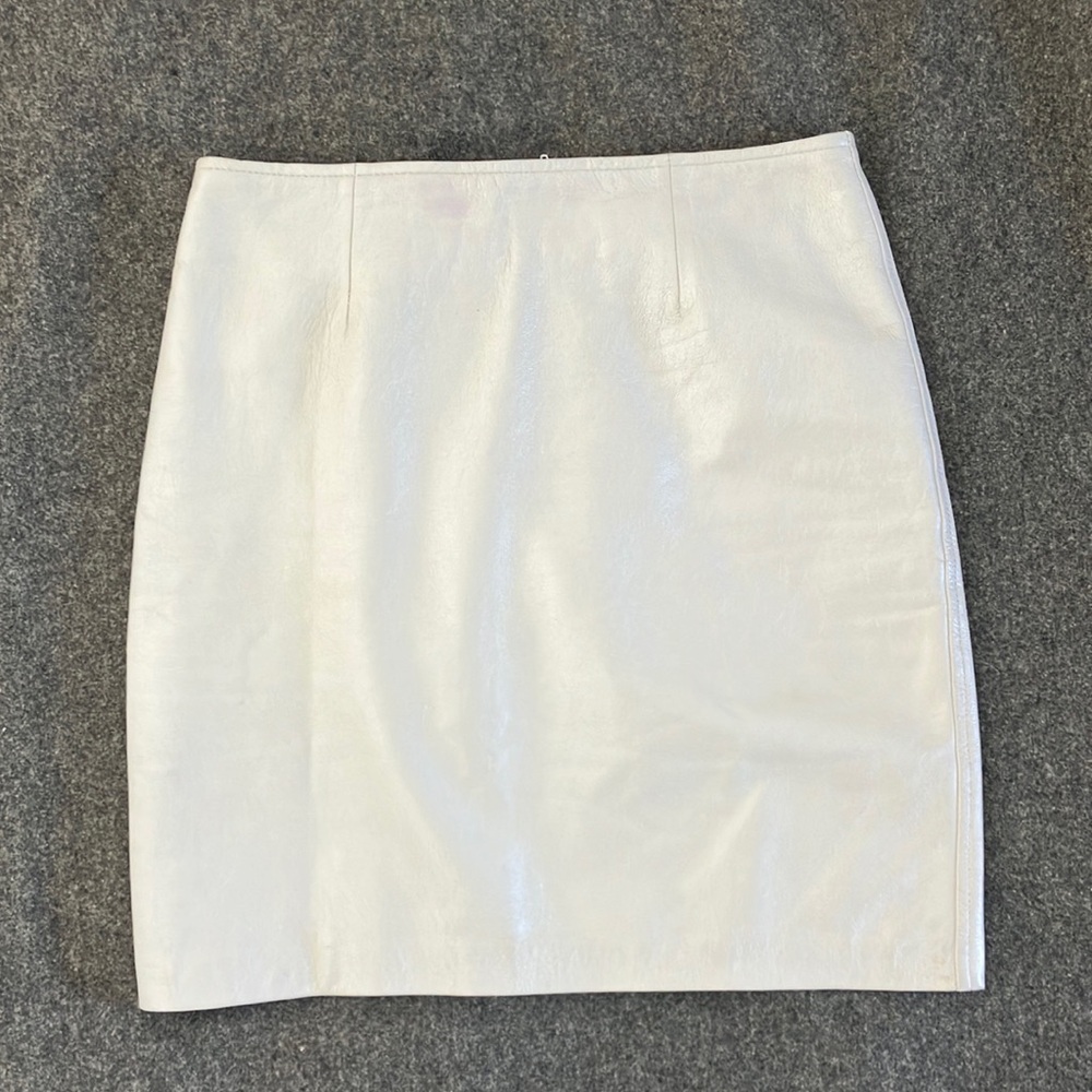 vintage Cleo white leather mini skirt